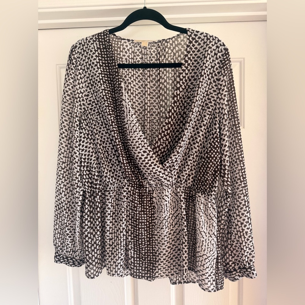 Michael Michael Kors Kobe Print Peplum Top Size L